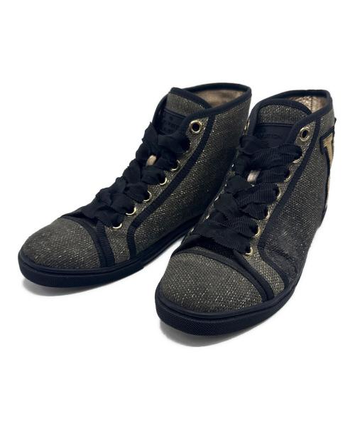 LOUIS VUITTON（ルイ ヴィトン）LOUIS VUITTON (ルイ ヴィトン) LVロゴ ハイカット ラメ スニーカー ゴールド サイズ:SIZE 35 1/2の古着・服飾アイテム