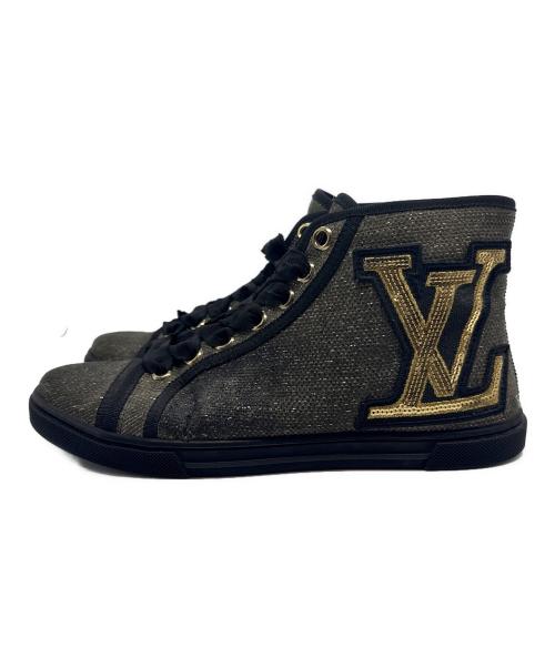 LOUIS VUITTON（ルイ ヴィトン）LOUIS VUITTON (ルイ ヴィトン) LVロゴ ハイカット ラメ スニーカー ゴールド サイズ:SIZE 35 1/2の古着・服飾アイテム