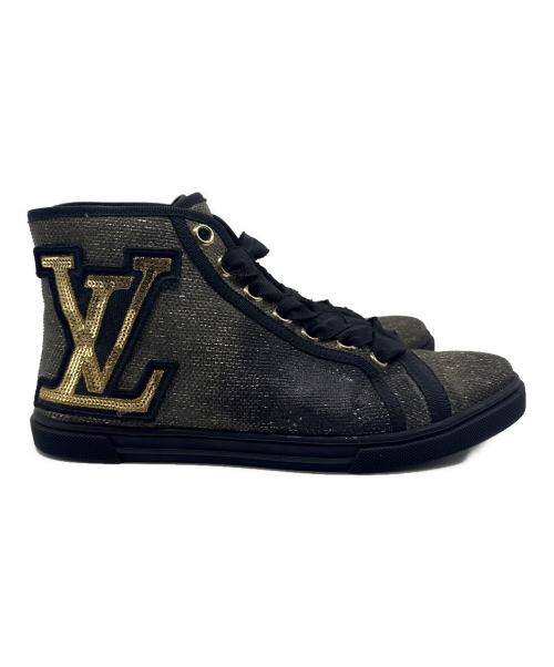 LOUIS VUITTON（ルイ ヴィトン）LOUIS VUITTON (ルイ ヴィトン) LVロゴ ハイカット ラメ スニーカー ゴールド サイズ:SIZE 35 1/2の古着・服飾アイテム