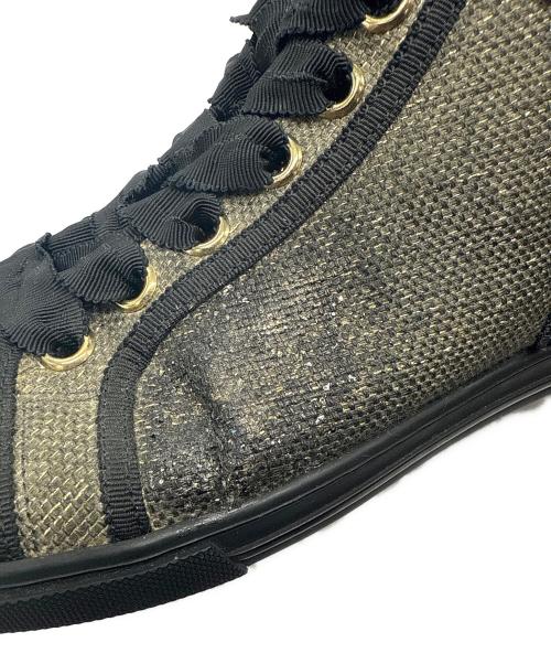 LOUIS VUITTON（ルイ ヴィトン）LOUIS VUITTON (ルイ ヴィトン) LVロゴ ハイカット ラメ スニーカー ゴールド サイズ:SIZE 35 1/2の古着・服飾アイテム