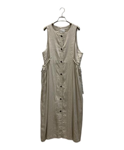 YUNI（ユニ）YUNI (ユニ) フロントボタンノースリーブワンピース ベージュ サイズ:SIZE Freeの古着・服飾アイテム