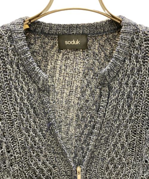 soduk（スドーク）soduk (スドーク) ジップニットカーディガン ネイビー サイズ:サイズ詳細参照の古着・服飾アイテム
