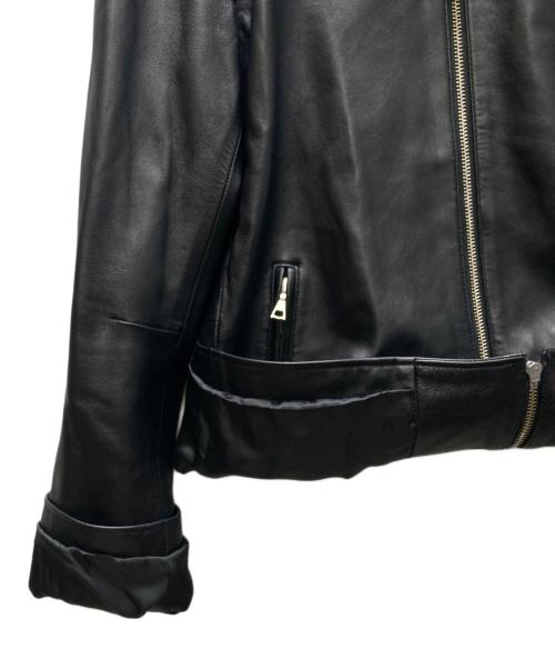 BEAMS HEART（ビームスハート）BEAMS HEART (ビームスハート) ラムレザー シングルライダースジャケット ブラック サイズ:SIZE XLの古着・服飾アイテム