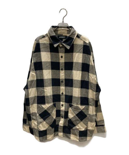 AVIREX（アヴィレックス）AVIREX (アヴィレックス) FRONT POCKET CHECK SHIRT ブラック サイズ:Lの古着・服飾アイテム