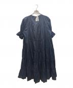 merletteマーレット）の古着「パラディス コットン ティアードドレス」｜ネイビー