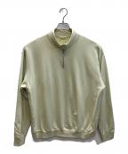 AURALEEオーラリー）の古着「ELASTIC HIGH GAUGE SWEAT HALF ZIP P/O」｜グリーン