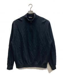 AURALEE（オーラリー）の古着「ELASTIC HIGH GAUGE SWEAT HALF ZIP P/O」｜ブラック