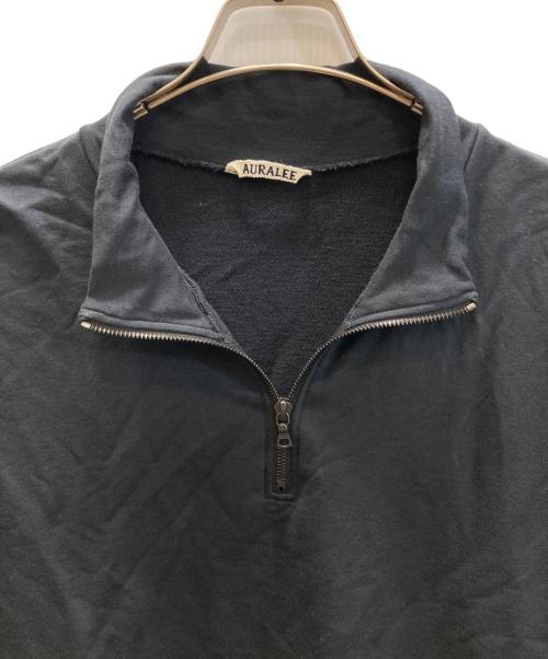 AURALEE（オーラリー）AURALEE (オーラリー) ELASTIC HIGH GAUGE SWEAT HALF ZIP P/O ブラック サイズ:SIZE 5の古着・服飾アイテム