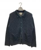 YOKEヨーク）の古着「MESH KNITTED SHIRT CARDIGAN」｜ブラック
