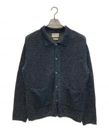 YOKE（ヨーク）の古着「MESH KNITTED SHIRT CARDIGAN」｜ブラック