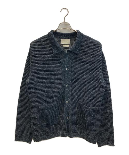 YOKE（ヨーク）YOKE (ヨーク) MESH KNITTED SHIRT CARDIGAN ブラック サイズ:SIZE 3の古着・服飾アイテム