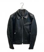 COMME des GARCONS HOMMEコムデギャルソン オム）の古着「シングルライダースジャケット」｜ブラック