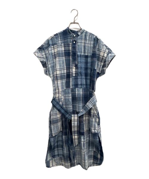 POLO RALPH LAUREN（ポロ・ラルフローレン）POLO RALPH LAUREN (ポロ・ラルフローレン) パッチワークデニムシャツワンピース インディゴ サイズ:Mの古着・服飾アイテム