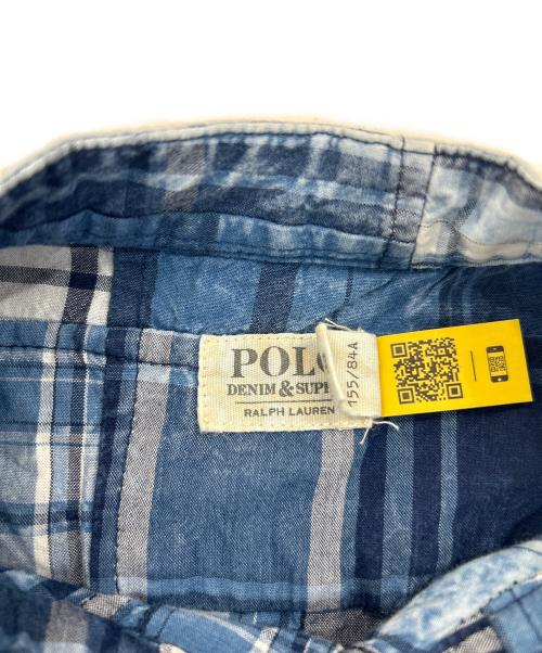 POLO RALPH LAUREN（ポロ・ラルフローレン）POLO RALPH LAUREN (ポロ・ラルフローレン) パッチワークデニムシャツワンピース インディゴ サイズ:Mの古着・服飾アイテム