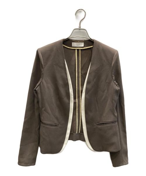 Decade BEIGE（ディケイドベイジ）Decade BEIGE (ディケイドベイジ) CINDY / ダブルカラージャケット カーキ サイズ:SIZE4の古着・服飾アイテム