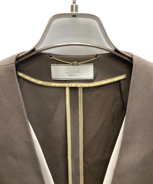 Decade BEIGE（ディケイドベイジ）Decade BEIGE (ディケイドベイジ) CINDY / ダブルカラージャケット カーキ サイズ:SIZE4の古着・服飾アイテム