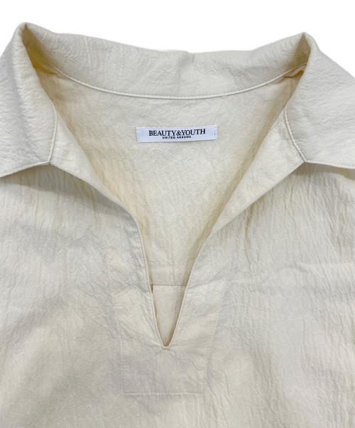 BEAUTY&YOUTH（ビューティーアンドユース）BEAUTY&YOUTH (ビューティーアンドユース) コットンポプリン カフタンスキッパーワンピース ホワイト サイズ:Mの古着・服飾アイテム