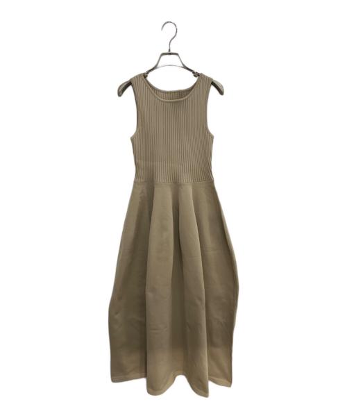 COLLAGE（コラージュ）COLLAGE (コラージュ) ストレッチヤーンノースリーブワンピース ベージュ サイズ:FREE 未使用品の古着・服飾アイテム