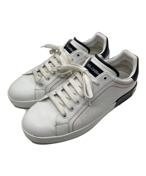 DOLCE & GABBANA（ドルチェ＆ガッバーナ）DOLCE & GABBANA (ドルチェ＆ガッバーナ) ポルトフィーノレザースニーカー ホワイト サイズ:SIZE 9の古着・服飾アイテム