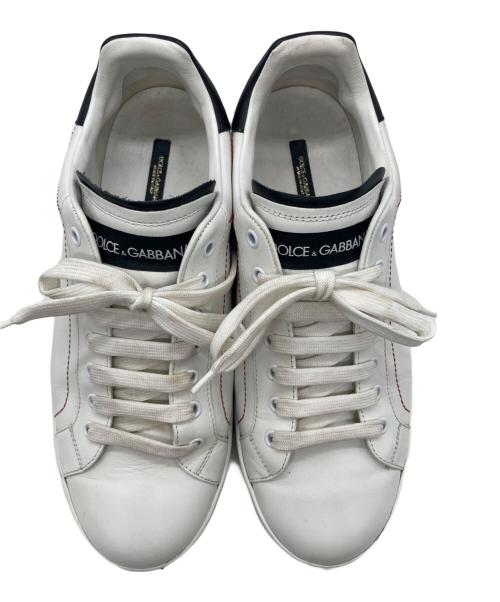 DOLCE & GABBANA（ドルチェ＆ガッバーナ）DOLCE & GABBANA (ドルチェ＆ガッバーナ) ポルトフィーノレザースニーカー ホワイト サイズ:SIZE 9の古着・服飾アイテム