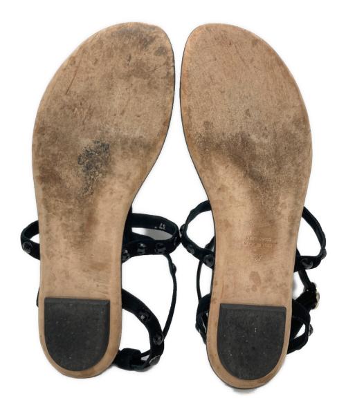 MONCLER（モンクレール）MONCLER (モンクレール) ビジューストラップサンダル ブラック サイズ:37の古着・服飾アイテム