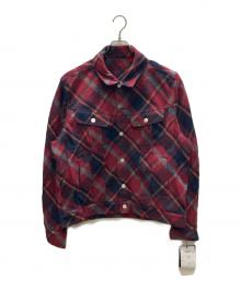 UNDERCOVER（アンダーカバー）の古着「ウール混モッサージャケット」｜レッド×ブラック