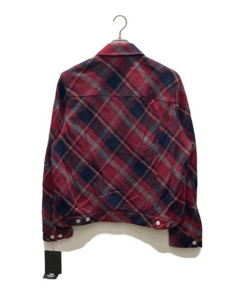 UNDERCOVER（アンダーカバー）UNDERCOVER (アンダーカバー) ウール混モッサージャケット レッド×ブラック サイズ:4の古着・服飾アイテム