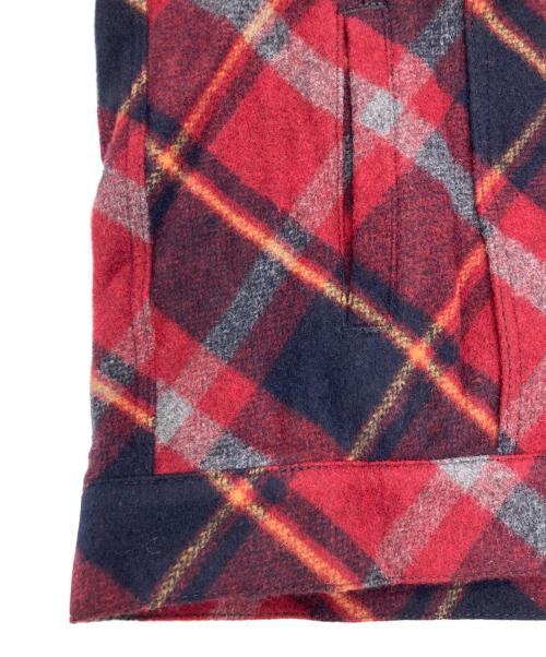 UNDERCOVER（アンダーカバー）UNDERCOVER (アンダーカバー) ウール混モッサージャケット レッド×ブラック サイズ:4の古着・服飾アイテム