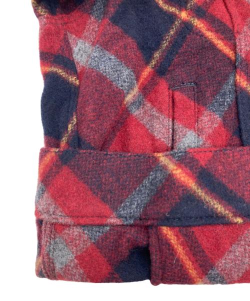 UNDERCOVER（アンダーカバー）UNDERCOVER (アンダーカバー) ウール混モッサージャケット レッド×ブラック サイズ:4の古着・服飾アイテム