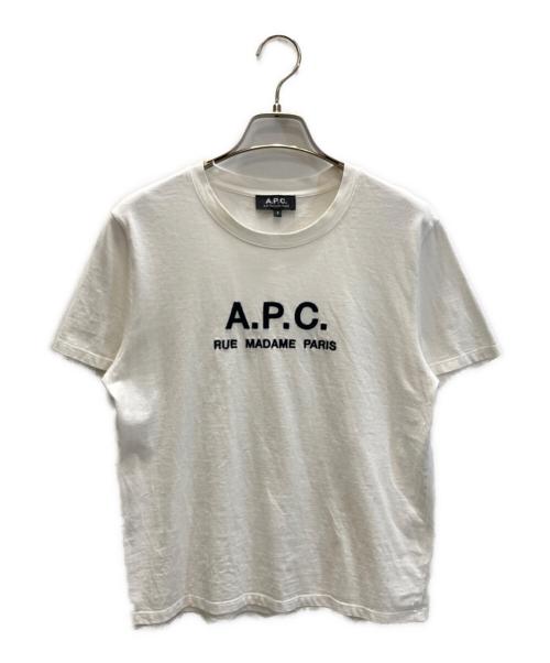 A.P.C.（アーペーセー）A.P.C. (アーペーセー) ロゴ刺繍Tシャツ ホワイト サイズ:Sの古着・服飾アイテム