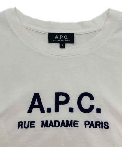 A.P.C.（アーペーセー）A.P.C. (アーペーセー) ロゴ刺繍Tシャツ ホワイト サイズ:Sの古着・服飾アイテム