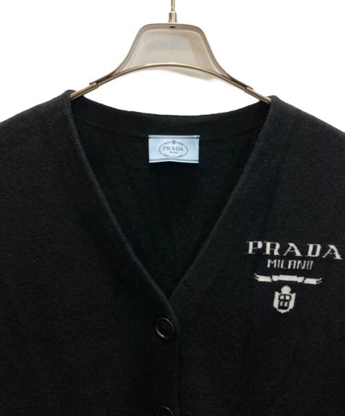 PRADA（プラダ）PRADA (プラダ) カシミヤブレンドニットカーディガン ブラック サイズ:38の古着・服飾アイテム