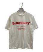 BURBERRY LONDONバーバリーロンドン）の古着「Horse Ferry Print Cotton Tee」｜ホワイト