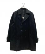 GROUND Yグラウンドワイ）の古着「VINTAGE FLANNEL DROP SHOULDER P COAT/ヴィンテーランジフネルドロップショルダーピーコート」｜ブラック