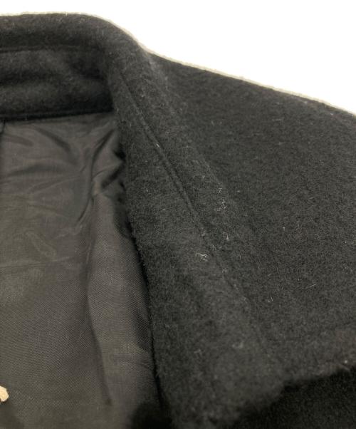 GROUND Y（グラウンドワイ）GROUND Y (グラウンドワイ) VINTAGE FLANNEL DROP SHOULDER P COAT/ヴィンテーランジフネルドロップショルダーピーコート ブラック サイズ:3の古着・服飾アイテム