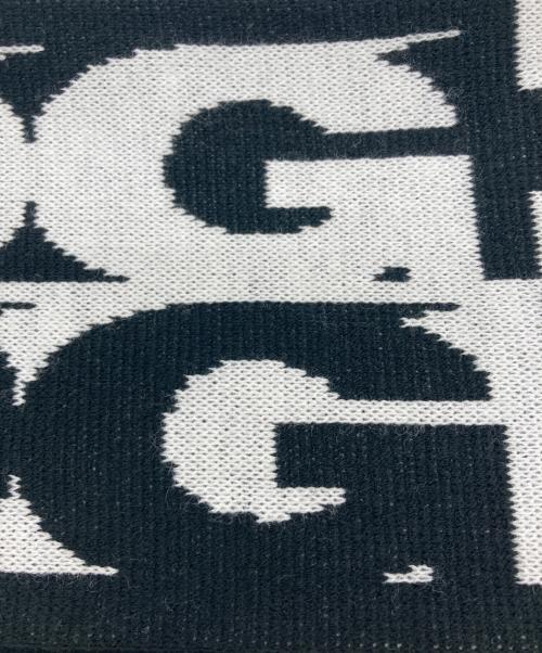 CDG（シーディージー）CDG (シーディージー) KNIT STOLE MUFFLER ホワイト×ブラックの古着・服飾アイテム