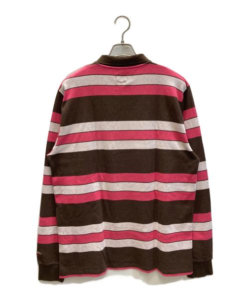 Noah（ノア）Noah (ノア) ハーフジップ ボーダー ラガーシャツ ブラウン サイズ:Ｌの古着・服飾アイテム