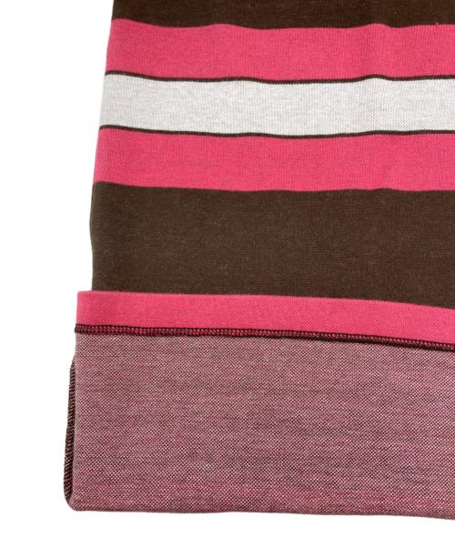 Noah（ノア）Noah (ノア) ハーフジップ ボーダー ラガーシャツ ブラウン サイズ:Ｌの古着・服飾アイテム