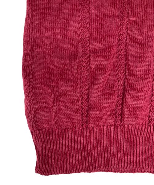 CHAPS RALPH LAUREN（チャップス ラルフローレン）CHAPS RALPH LAUREN (チャップス ラルフローレン) 80s Vネックケーブルニット レッド サイズ:XLの古着・服飾アイテム