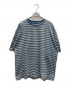 Needlesニードルズ）の古着「S/S Crew Neck Tee - Cotton Stripe Jersey / クルーネックティー」｜ブルー×グレー