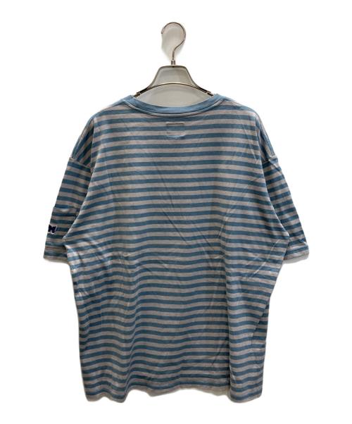 Needles（ニードルズ）Needles (ニードルズ) S/S Crew Neck Tee - Cotton Stripe Jersey / クルーネックティー ブルー×グレー サイズ:SIZE XLの古着・服飾アイテム