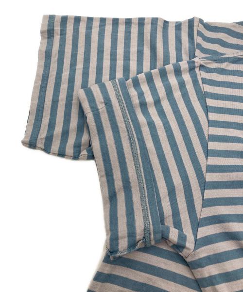 Needles（ニードルズ）Needles (ニードルズ) S/S Crew Neck Tee - Cotton Stripe Jersey / クルーネックティー ブルー×グレー サイズ:SIZE XLの古着・服飾アイテム