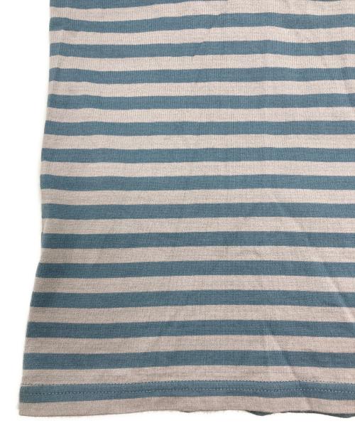Needles（ニードルズ）Needles (ニードルズ) S/S Crew Neck Tee - Cotton Stripe Jersey / クルーネックティー ブルー×グレー サイズ:SIZE XLの古着・服飾アイテム