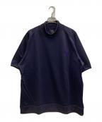 Needlesニードルズ）の古着「S/S Mock Neck Tee - C/PE BRIGHT JERSEY / モックネックTEEシャツ」｜パープル
