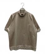 Needlesニードルズ）の古着「S/S Mock Neck Tee - C/PE BRIGHT JERSEY / モックネックティー」｜ベージュ