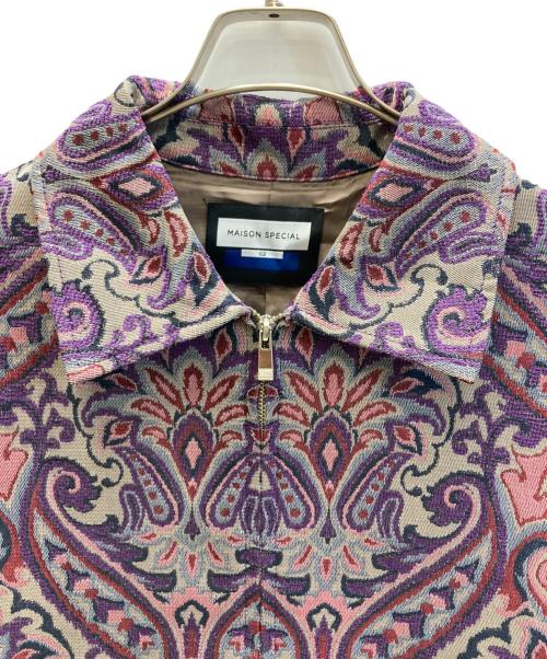 MAISON SCOTCH（メゾンスコッチ）MAISON SCOTCH (メゾンスコッチ) ダマスクジャガードプライムオーバーZIPブルゾン パープル×ピンク サイズ:02の古着・服飾アイテム