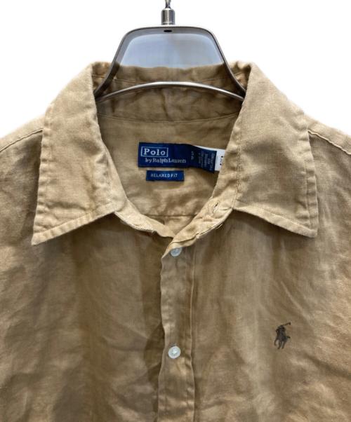 POLO RALPH LAUREN（ポロ・ラルフローレン）POLO RALPH LAUREN (ポロ・ラルフローレン) リネンシャツ ブラウン サイズ:SIZE Sの古着・服飾アイテム