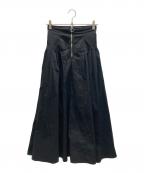 LAGUNA MOONラグナムーン）の古着「フロントZIPコルセット デザイン フレアスカート」｜ブラック