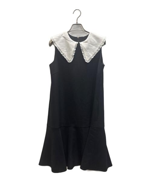 La boutique BonBon（ラブティックボンボン）La boutique BonBon (ラブティックボンボン) ビッグカラーミニワンピース ブラック×ホワイト サイズ:SIZE Freeの古着・服飾アイテム