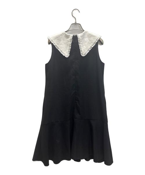 La boutique BonBon（ラブティックボンボン）La boutique BonBon (ラブティックボンボン) ビッグカラーミニワンピース ブラック×ホワイト サイズ:SIZE Freeの古着・服飾アイテム